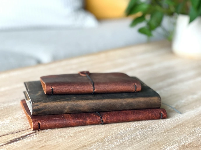 A couple of books sitting on top of a wooden table